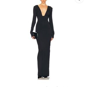 Helsa Jersey Deep V Maxi Dress